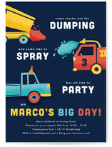 Party Trucks Children's Birthday Party Invitations