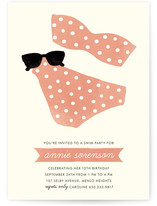 Polka Dot Swim Children's Birthday Party Invitations
