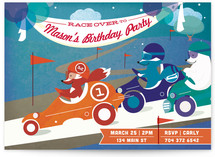 Road Rally Birthday Children's Birthday Party Invitations