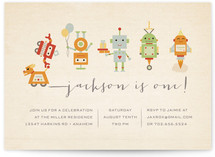 Robot Parade Children's Birthday Party Invitations