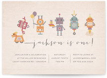 Robot Parade Children's Birthday Party Invitations