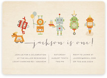 Robot Parade Children's Birthday Party Invitations