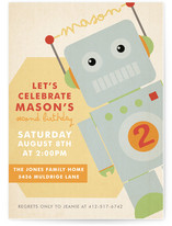 Robots Like to Party Children's Birthday Party Invitations