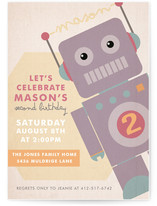 Robots Like to Party Children's Birthday Party Invitations