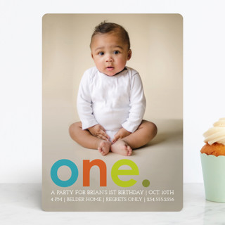 Colorful One Children's Birthday Party Invitations
