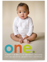 Colorful One Children's Birthday Party Invitations