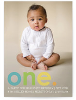 Colorful One Children's Birthday Party Invitations