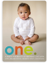 Colorful One Children's Birthday Party Invitations