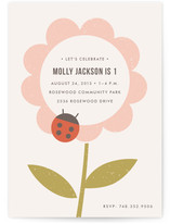 The Flower and the Ladybug Children's Birthday Party Invitations