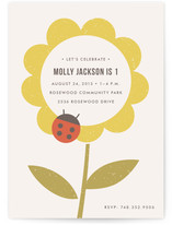 The Flower and the Ladybug Children's Birthday Party Invitations