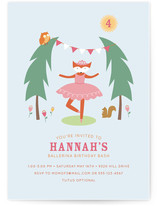 Woodland Ballerina Children's Birthday Party Invitations