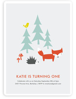 Woodland Creatures Children's Birthday Party Invitations