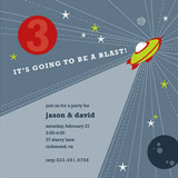 Rocket Blast Children's Birthday Party Invitations