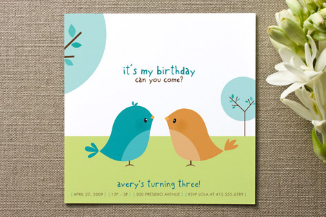 Happy Birdie to you Children's Birthday Party Invitations