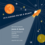 Rocket Blast Children's Birthday Party Invitations