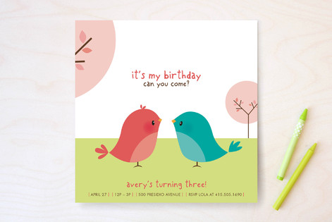 Happy Birdie to you Children's Birthday Party Invitations