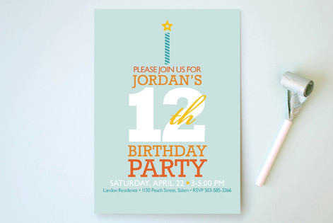Typography Cake Children's Birthday Party Invitations