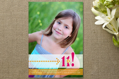 Birthday Star Girl Children's Birthday Party Invitations