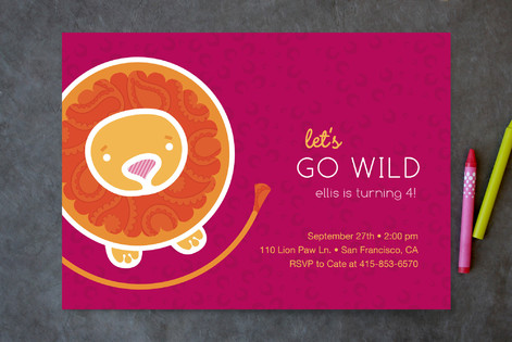 The Mane Event Children's Birthday Party Invitations