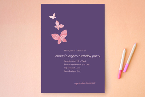 Monarch Flutter Children's Birthday Party Invitations
