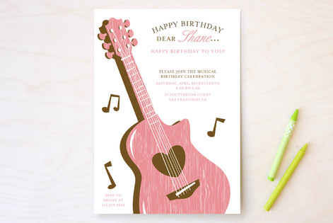 musical Children's Birthday Party Invitations