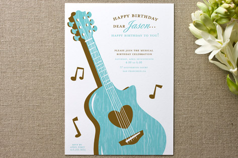 musical Children's Birthday Party Invitations