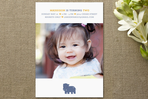 Happy Hippo Children's Birthday Party Invitations