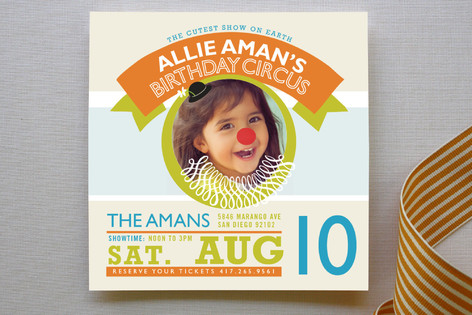 Cutest Show On Earth Children's Birthday Party Invitations