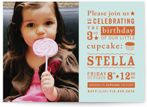 Littlest Cupcake Children's Birthday Party Invitations