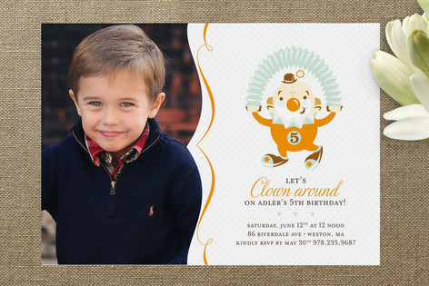 Clowning Around! Children's Birthday Party Invitations