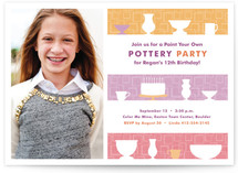 Pre-Teen Pottery Party Children's Birthday Party Invitations