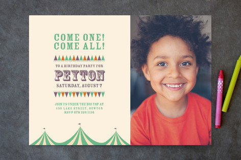 Under the Big Top Children's Birthday Party Invitations