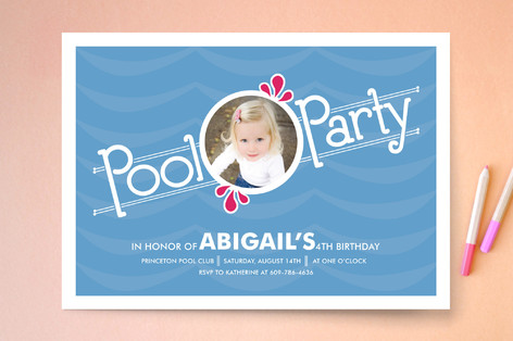 Pool Party Children's Birthday Party Invitations