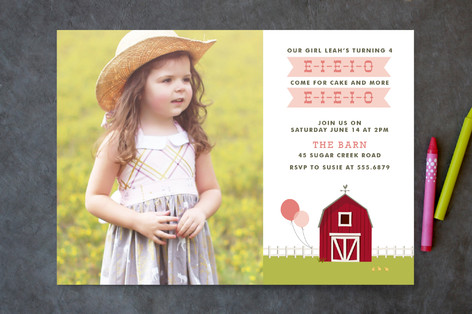 E-I-E-I-O Children's Birthday Party Invitations