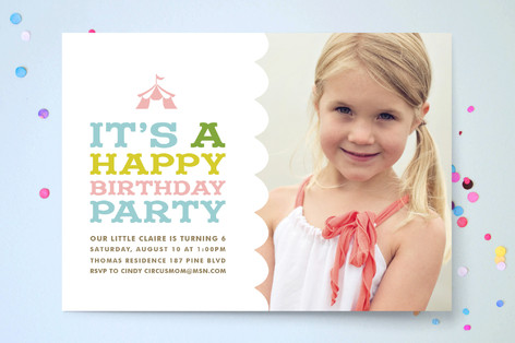Circus Tent Children's Birthday Party Invitations