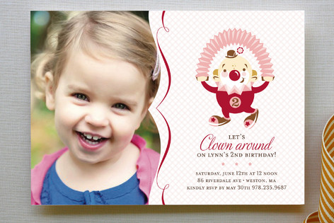 Clowning Around! Children's Birthday Party Invitations