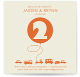 Orange Balloon Children's Birthday Party Invitations