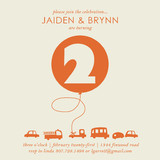 Orange Balloon Children's Birthday Party Invitations, by baumbirdy