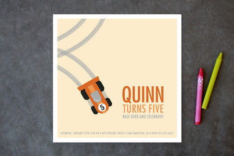 Race to a Birthday! Children's Birthday Party Invitations