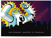 Robot Attack Children's Birthday Party Invitations