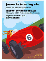 Raceway Children's Birthday Party Invitations