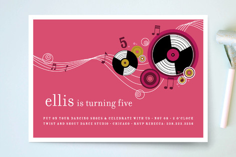 Records Children's Birthday Party Invitations