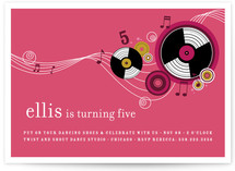 Records Children's Birthday Party Invitations