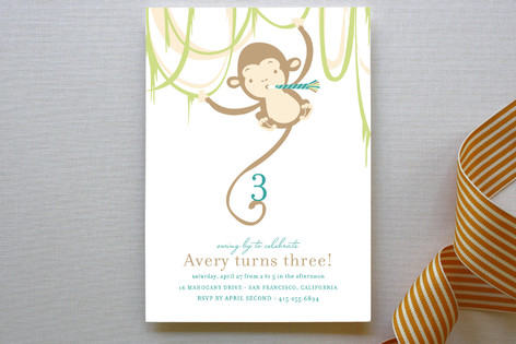 Monkey Around Children's Birthday Party Invitations