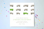 Truck Parade Children's Birthday Party Invitations