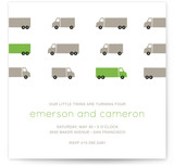 Truck Parade Children's Birthday Party Invitations