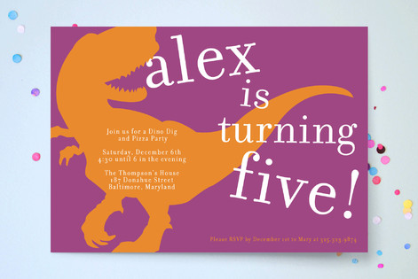 T-rex party Children's Birthday Party Invitations