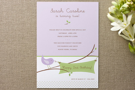 Tweet Tweet Children's Birthday Party Invitations