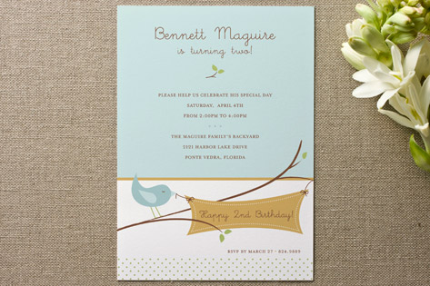 Tweet Tweet Children's Birthday Party Invitations