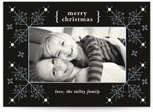 Evening Snowflakes Christmas Photo Cards
